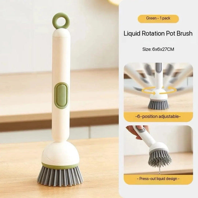 Rotatable Liquid-Adding Cleaning Brush for Scrubbing
